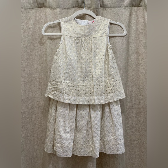 Lili Gaufrette Fleur Papillon light gold Dress! New with tags size 8!